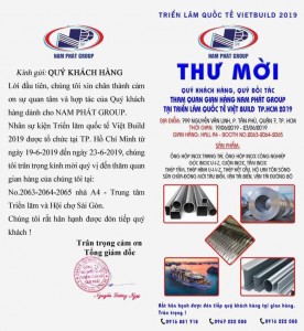Nam Phát Group tham dự Triển lãm Việt Build 2019, TP. Hồ Chí Minh 19-06-2019 tới 23-06-2019